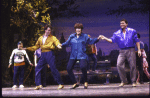 Actors (Front L-R) John Hoshko, Jo Anne Worley and Stephen Bourneuf in a scene from the Broadway musical "Prince of Central Park." (New York)