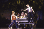 Actors (L-R) Richard H. Blake, Sean Grant, Alice Yearsley, Jason Ma and Anthony Galde in a scene from the Broadway musical "Prince of Central Park." (New York)