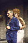 Actors Tammy Grimes & George Grizzard in a scene fr. the Broadway play "California Suite." (New York)