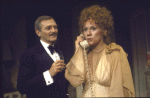 Actors Tammy Grimes & George Grizzard in a scene fr. the Broadway play "California Suite." (New York)