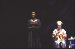 Actors Barbara Andres & John Rubinstein in a scene fr. the pre-Broadway production (which was aborted) of the musical "Kiss of the Spider Woman." (Purchase)