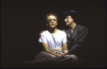 Actors Barbara Andres & John Rubinstein in a scene fr. the pre-Broadway production (which was aborted) of the musical "Kiss of the Spider Woman." (Purchase)
