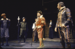 Actors (L-R) Earl Montgomery, Peter Nyberg, Michael Granger (rear), George Voskovec, Glenn Mazen & Philip Bosco in a scene fr. the Repertory Theater of Lincoln Center's production of the play "The Alchemist." (New York)