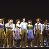 Actors (L-R) Brian Kaman, Charlene Gehm, Todd Lester, Reed Jones, Georganna Mills, James J. Mellon, Heather Lea Gerdes, Cleve Asbury, Mark Fotopoulos, G. Russell Weilandich & Mark Bove in a scene fr. the Broadway revival of the musical "West Side Story." (New York)