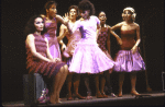 Actresses (L-R) Yamil Borges, Marlene Danielle, Amy Lester, Debbie Allen, Stephanie E. Williams & Nancy Ticotin in a scene fr. the Broadway revival of the musical "West Side Story." (New York)