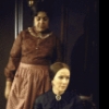 Actresses (L-R) Dorothi Fox and Julie Harris in a scene from the Broadway play "The Last of Mrs. Lincoln." (New York)
