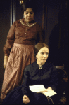 Actresses (L-R) Dorothi Fox and Julie Harris in a scene from the Broadway play "The Last of Mrs. Lincoln." (New York)