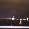 Actors (3L-3R) Rex Smith & Katharine Buffaloe w. cast in a scene fr. the 1985 National tour of the Broadway musical "West Side Story." WASHINGTON