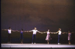 Actors (3L-3R) Rex Smith & Katharine Buffaloe w. cast in a scene fr. the 1985 National tour of the Broadway musical "West Side Story." WASHINGTON