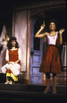 Actresses (L-R) Katharine Buffaloe & Leilani Jones in a scene fr. the 1985 National tour of the Broadway musical "West Side Story." WASHINGTON