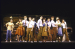 Actor Kevin Neil McCready (C) w. cast in a scene fr. the 1985 National tour of the Broadway musical "West Side Story." WASHINGTON