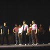 Actors Ron Orbach (L) & Luis Perez (C) w. cast in a scene fr. the 1985 National tour of the Broadway musical "West Side Story." WASHINGTON