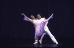 Actors Marge Champion & Don Correia in a scene fr. the  Radio City Music Hall revue "5-6-7-8- Dance!." (New York)