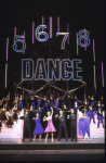 Actors (Front L-R) Ken Sacha, Marge Champion, Sandy Duncan, Don Correia, Bill Irwin & Armelia McQueen w. cast in a scene fr. the  Radio City Music Hall revue "5-6-7-8- Dance!." (New York)