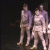 Actors (L-2R) James Brennan, Michael Blevins and Stephen Berger with cast in a scene from the revival of the Broadway musical "Little Me." (New York)