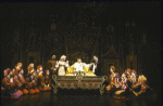 Actors (Center L-R) Gibby Brand, Mary Gordon Murray, James Coco and Stephen Berger with cast in a scene from the revival of the Broadway musical "Little Me." (New York)