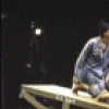 Actors (L-R) Ellis Rabb & Peter Evans in a scene fr. the Off-Broadway play "A Life in the Theatre." (New York)