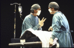 Actors (L-R) Ellis Rabb & Peter Evans in a scene fr. the Off-Broadway play "A Life in the Theatre." (New York)
