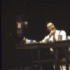 Actors (L-R) Ellis Rabb & Peter Evans in a scene fr. the Off-Broadway play "A Life in the Theatre." (New York)