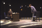 Actors (L-R) Ellis Rabb & Peter Evans in a scene fr. the Off-Broadway play "A Life in the Theatre." (New York)