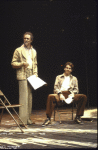 Actors (L-R) Ellis Rabb & Peter Evans in a scene fr. the Off-Broadway play "A Life in the Theatre." (New York)