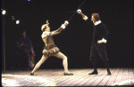 Actors (L-R) Peter Evans & Ellis Rabb in a scene fr. the Off-Broadway play "A Life in the Theatre." (New York)