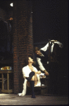 Actors (L-R) Ellis Rabb & Peter Evans in a scene fr. the Off-Broadway play "A Life in the Theatre." (New York)