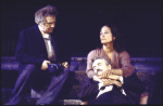 Actors (L-R) Tom Clancy, Colleen Dewhurst and Jason Robards in a scene from the Broadway revival of the play "A Moon for the Misbegotten." (New York)