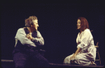Actors Colleen Dewhurst and Tom Clancy in a scene from the Broadway revival of the play "A Moon for the Misbegotten." (New York)