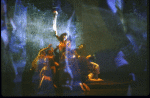 Actress Jenifer Lewis (C) with cast in a scene from the Broadway musical revue "Rock 'n Roll! The First 5,000 Years." (New York)