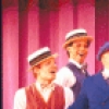 Actors (L-R) Jeff Veazey, Eddie Pruett, Mickey Rooney, Michael Radigan and Jonathan Aronson in a scene from the Broadway musical burlesque revue "Sugar Babies." (New York)
