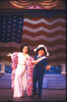 Actors Ann Miller and Mickey Rooney in a scene from the Broadway musical burlesque revue "Sugar Babies." (New York)