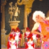 Actor Mickey Rooney (C) with cast in a scene from the Broadway musical burlesque revue "Sugar Babies." (New York)
