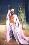 Actor Ira Hawkins in a scene fr. the Broadway musical "Timbuktu!." (New York)