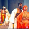 Actors (L-R) Melba Moore, Gilbert Price, Ira Hawkins & Eartha Kitt in a scene fr. the Broadway musical "Timbuktu!." (New York)
