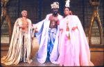 Actors (L-R) Eartha Kitt, Ira Hawkins & Melba Moore in a scene fr. the Broadway musical "Timbuktu!." (New York)