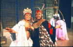 Actors (L-R) Gilbert Price, George Bell, Ira Hawkins & Melba Moore in a scene fr. the Broadway musical "Timbuktu!." (New York)