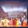 Actors Gilbert Price (Front L) & Eartha Kitt (2R) w. cast in a scene fr. the Broadway musical "Timbuktu!." (New York)
