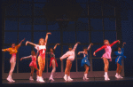 Actresses (L-R) Mia Malm, Cindy Oakes, Jodi Benson, Lauren Goler, Andrea Leigh-Smith, Anne Bobby, Julie Tussy and Valeria Lau-Kee in a scene from the Broadway musical "Smile." (New York)