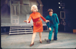 Actors Henrietta Jacobson & Tommy Breslin in a scene fr. the Broadway musical "70, Girls, 70." (New York)