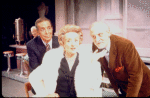 Actors (L-R) Gil Lamb, Mildred Natwick & Hans Conried in a scene fr. the Broadway musical "70, Girls, 70." (New York)