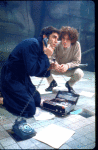 Actors Cliff Gorman (as comedian Lenny Bruce) and Paul Lieber in a scene from the Broadway play "Lenny." (New York)