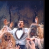 Actor Cliff Gorman (C) as comedian Lenny Bruce in a scene from the Broadway play "Lenny." (New York)