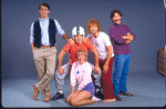 Actors (L-R) Gregg Edelman, Mark T. Fairchild, Marin Mazzie, Martin Moran and Stuart Bloom in a scene from the National tour of the Broadway musical "Doonesbury." (New York)