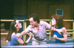 Actors (L-R) Laura San Giacomo, John Pankow and Christine Estabrook in a scene from the WPA Theatre's production of the Off-Broadway play "North Shore Fish." (New York)