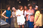 Actresses (L-R) Christine Estabrook, Mary Klug, Cordelia Richards, Elizabeth Kemp, Michelle M. Faith and Laura San Giacomo in a scene from the WPA Theatre's production of the Off-Broadway play "North Shore Fish." (New York)
