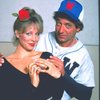 Actors Susan Elizabeth Scott & Joe Namath in a publicity shot fr. the Jones Beach revival of the Broadway musical "Damn Yankees." (New York)