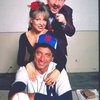 Actors (Top-Bottom) Eddie Bracken, Susan Elizabeth Scott & Joe Namath in a publicity shot fr. the Jones Beach revival of the Broadway musical "Damn Yankees." (New York)