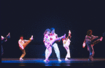 Actors Melissa ManChester and Bruce Falco (C) with cast in a scene from the National tour of the Broadway musical "Song and Dance." (Fort Worth)