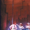 Actors (L-R) Bruce Falco, Cynthia Onrubia, Mindy Cooper, Deborah Roshe, Valerie Wright, Danny Herman, Scott Wise and Herman Sebek in a scene from the National tour of the Broadway musical "Song and Dance." (Fort Worth)